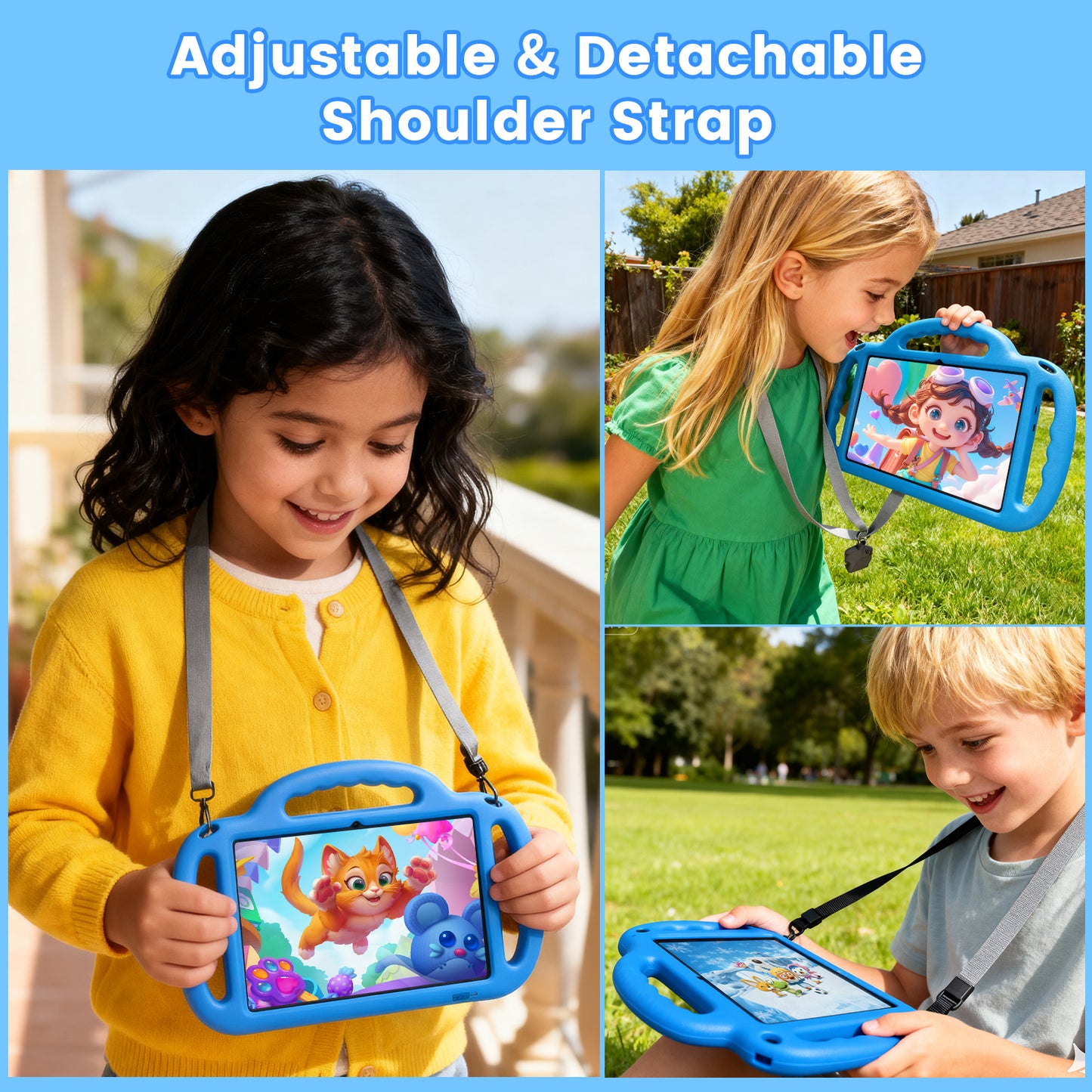 Tablet, Android Tablet, 12GB RAM 64GB ROM 1TB Expansion, 10 inch 800x1280 FHD Touch Screen, 2MP+8MP Dual Camera, WiFi 5, 6000mAh Battery & Parental Control with Blue EVA Case