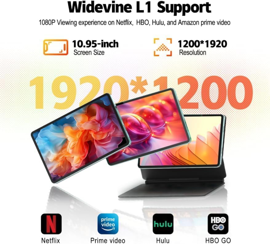 Android Tablet 11 inch, 18GB RAM 128GB ROM 1TB Expansion, T606 8-Core Processor, 1200x1920 FHD Touch Screen, Widevine L1, 5MP+8MP Camera, WiFi5, BT5.0, 8000mAh Battery, Metal Green with Case