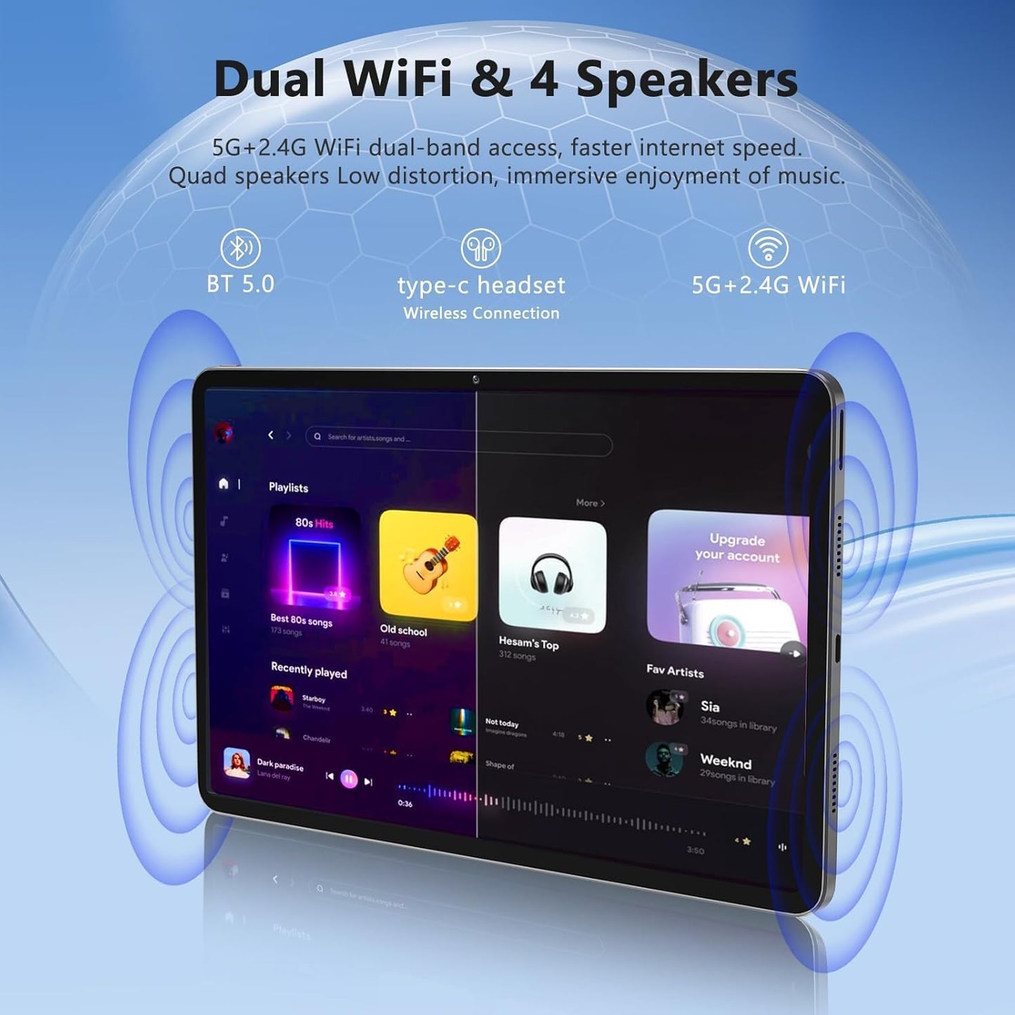 Android 15 Tablet, 12 inch 2000x1200 2K Touch Screen, 20GB RAM 128GB ROM 1TB Expansion, Gemini Ai A733 Octa-Core Processor, 5MP+13MP Dual Camera, WiFi6, BT5.0, 8000mAh Battery, Metal Grey with Case