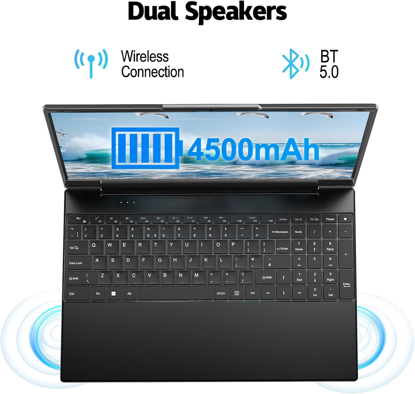 15.6 inch FHD Laptop Computer-AMD R3 3200U Processor (Up to 3.5GHz) Laptop, 16GB RAM 512GB SSD Notebook Computer, Dual-Band WIFI, Numpad, Full Function Type-C, Support WiFi 5, BT5.0, 4500mAh Black