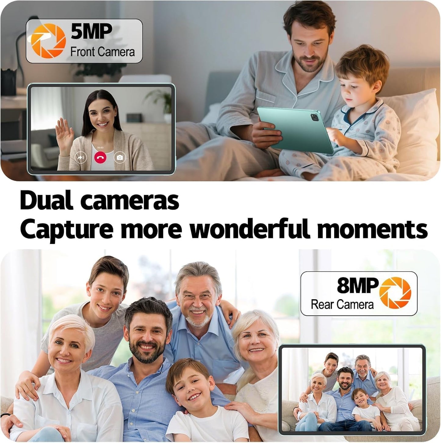 Android Tablet 11 inch, 18GB RAM 128GB ROM 1TB Expansion, T606 8-Core Processor, 1200x1920 FHD Touch Screen, Widevine L1, 5MP+8MP Camera, WiFi5, BT5.0, 8000mAh Battery, Metal Green with Case