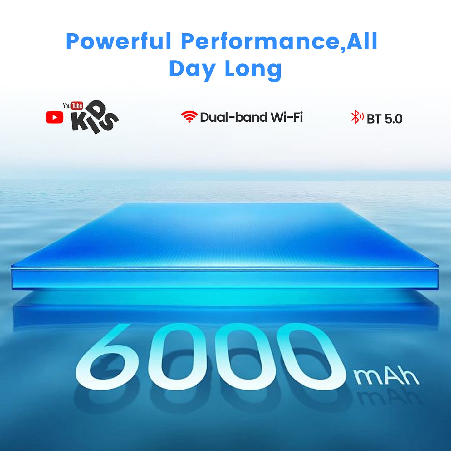 Tablet, Android Tablet, 12GB RAM 64GB ROM 1TB Expansion, 10 inch 800x1280 FHD Touch Screen, 2MP+8MP Dual Camera, WiFi 5, 6000mAh Battery & Parental Control with Blue EVA Case