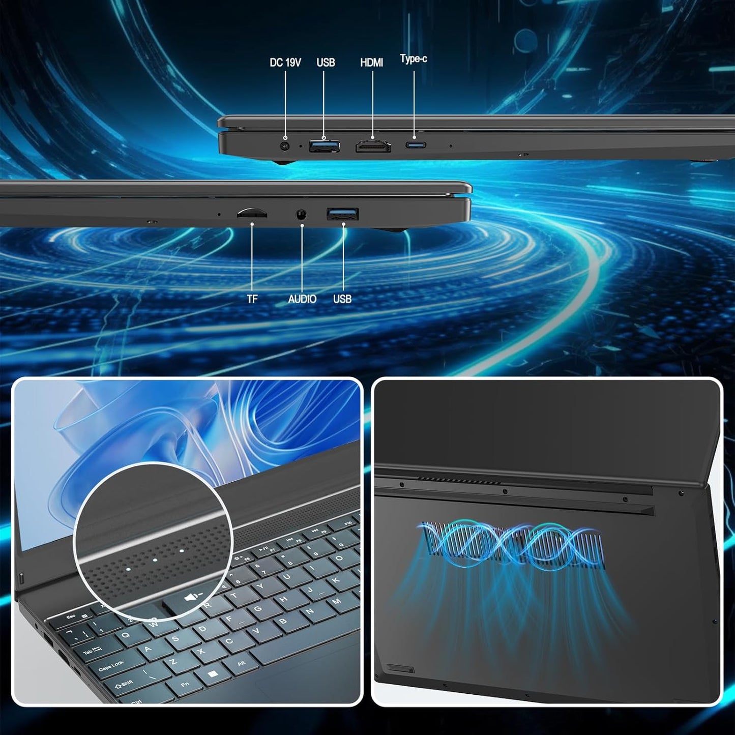 15.6 inch FHD Laptop Computer-AMD R3 3200U Processor (Up to 3.5GHz) Laptop, 16GB RAM 512GB SSD Notebook Computer, Dual-Band WIFI, Numpad, Full Function Type-C, Support WiFi 5, BT5.0, 4500mAh Black